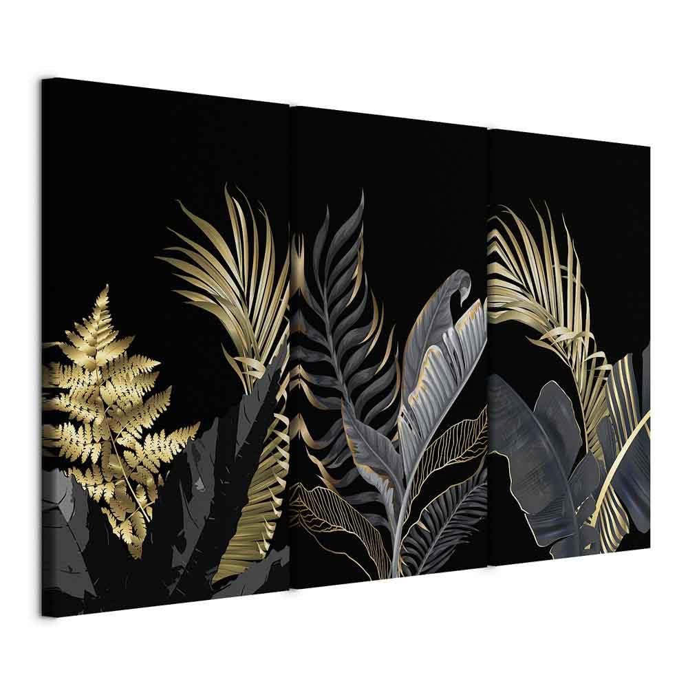 murando - Bilder tropische Blätter 90x60 cm Vlies Leinwandbild 3 Teilig Kunstdruck modern Wandbilder