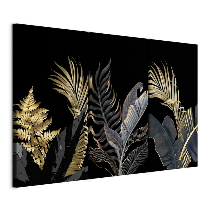 murando - Bilder tropische Blätter 90x60 cm Vlies Leinwandbild 3 Teilig Kunstdruck modern Wandbilder