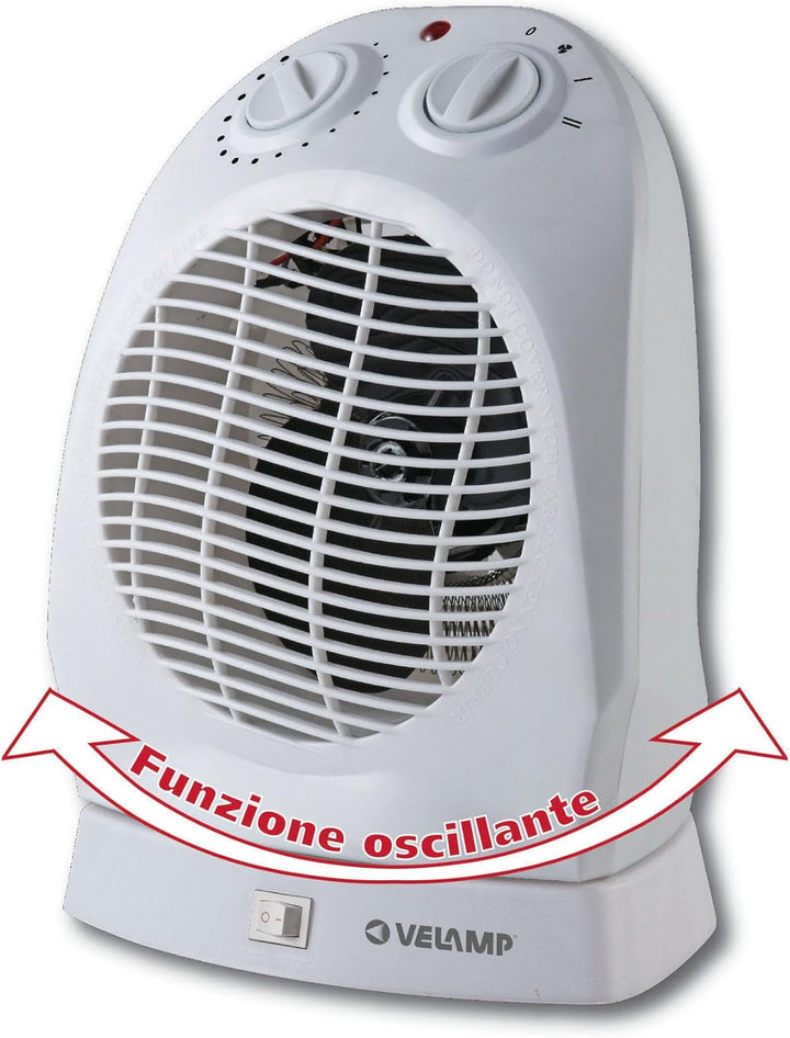 Fester Heizlüfter 2000 W weiss, oszillierender Sockel