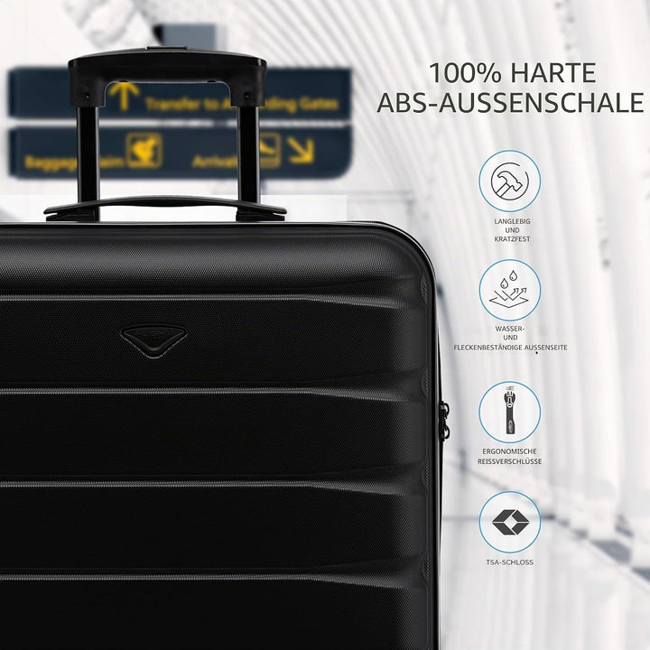Flight Knight Leichte 4-Rad-abs-hartschalenkoffer, Handgepack, Zugelassen Fur Fluggesellschaften, Ei