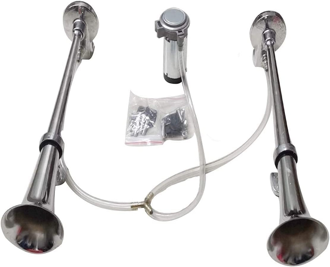 Lufthorn Car Horn Trompete LKW Hupe silber 165db Autohupe Schiff Horn 24V Bootshorn Chrom Zink Doppe