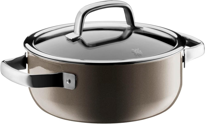 WMF Fusiontec Mineral Kochtopf klein 20cm, Glasdeckel, Bratentopf Induktion 2,4l, High-Tech Keramik,