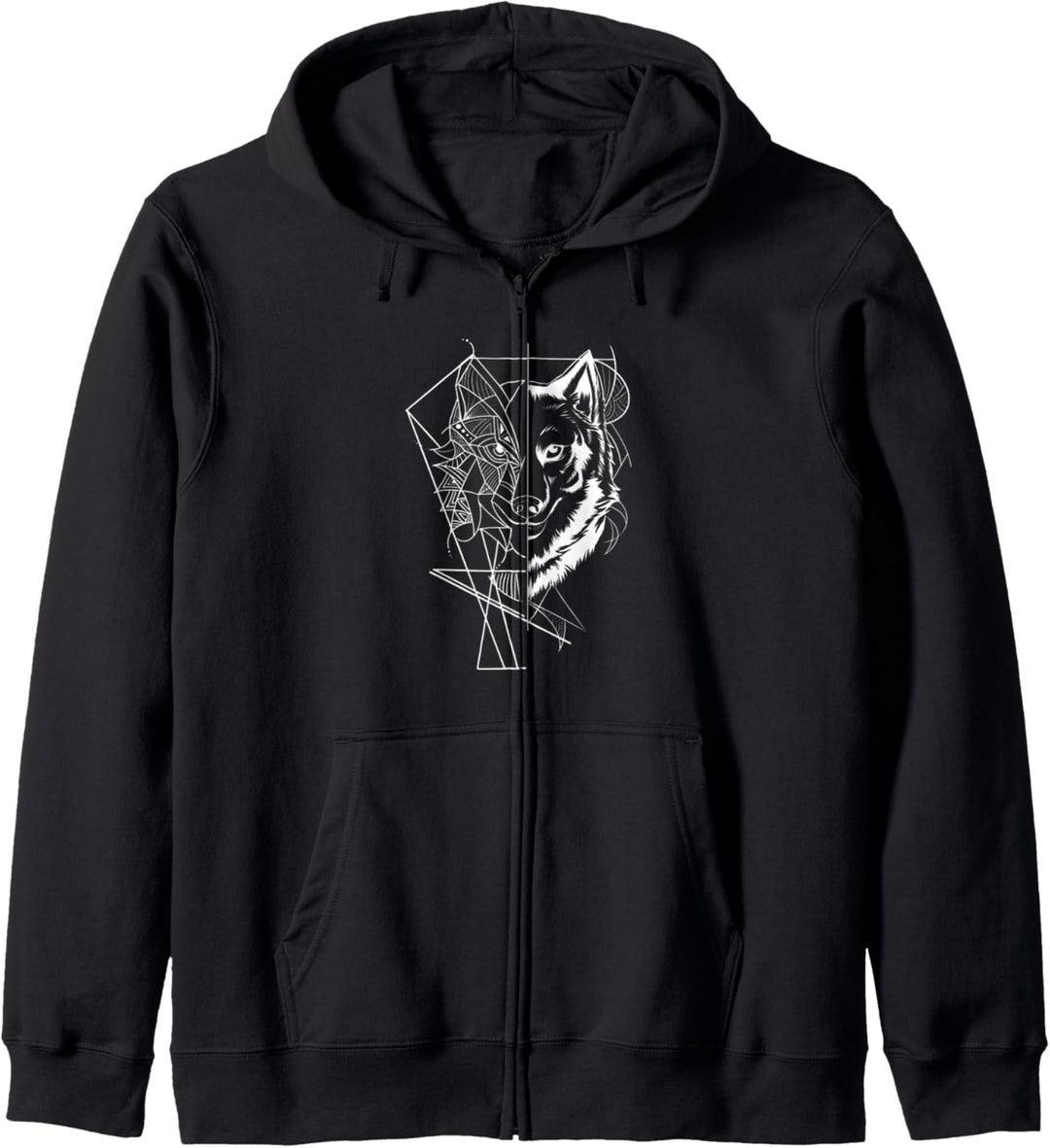 Wolf Geschenkartikel Awesome Geometrischer Wolf Kapuzenjacke