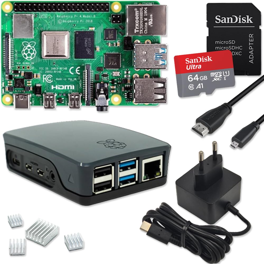 Raspberry Pi 4 Model B 8GB Desktop-Starter-Kit (32 GB, schwarz)