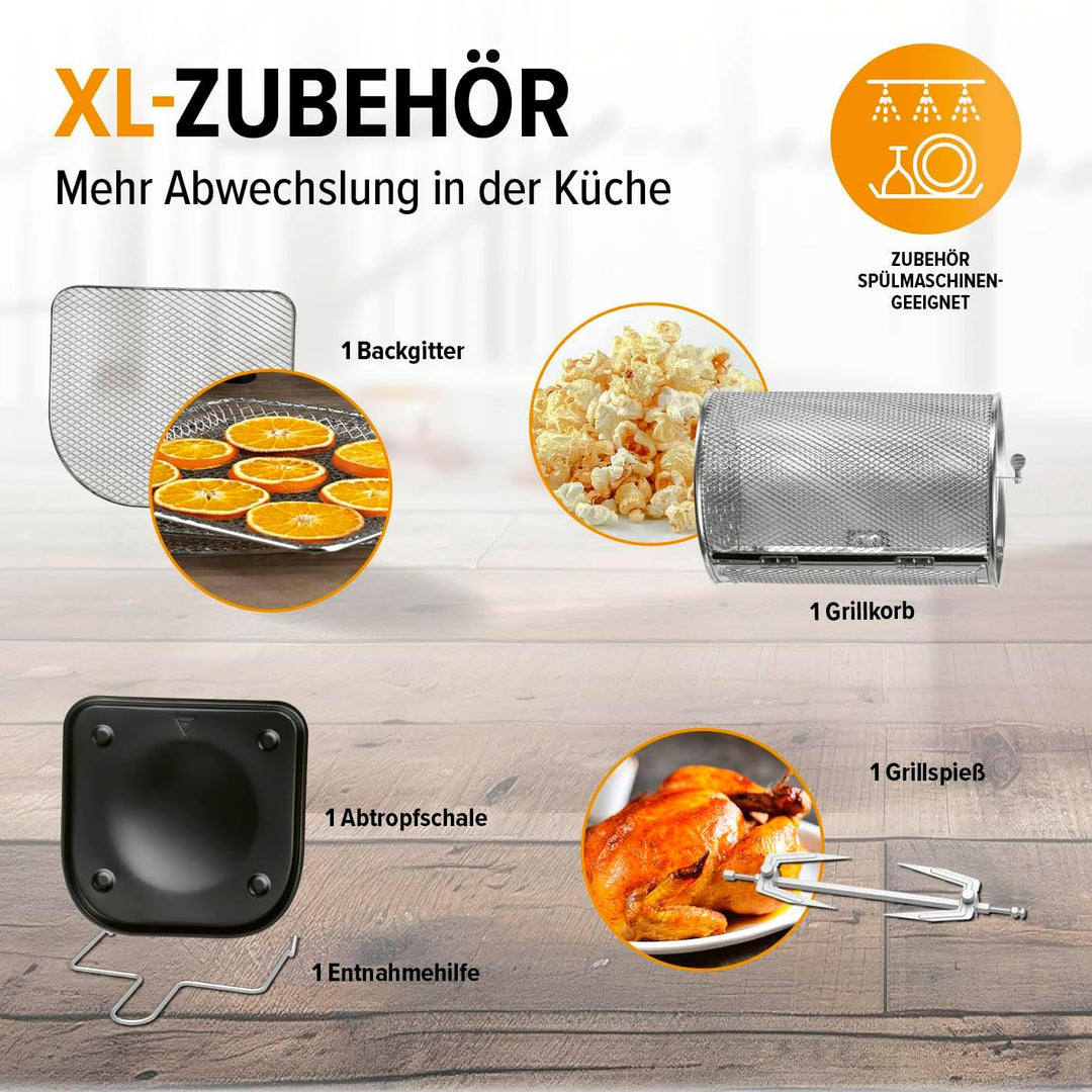 GOURMETmaxx Digitale Heissluftfritteuse 12L XXL-Ofen | Airfryer mit Timerfunktion, Touchdisplay, Dre