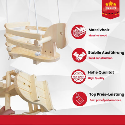 Pferdeschaukel Gitterschaukel Babyschaukel aus Holz - 6557