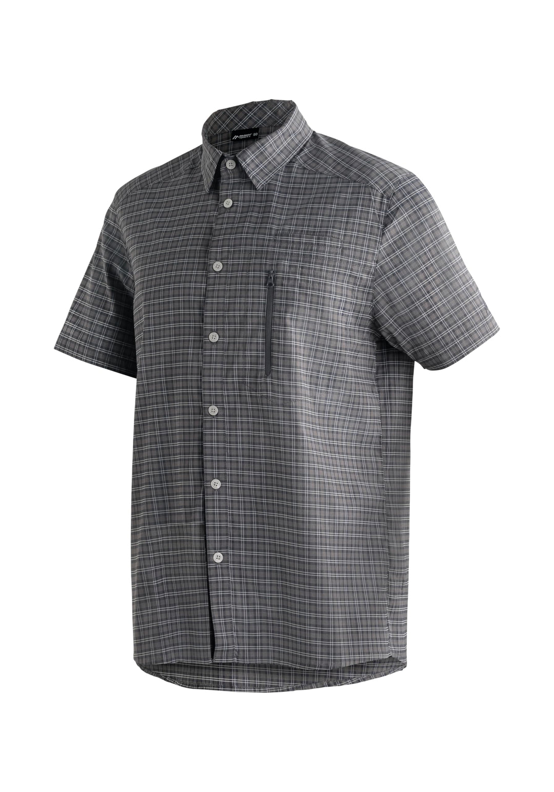 Maier Sports Herren Mats S/S Funktionshemd 58 Grey Check, 58 Grey Check