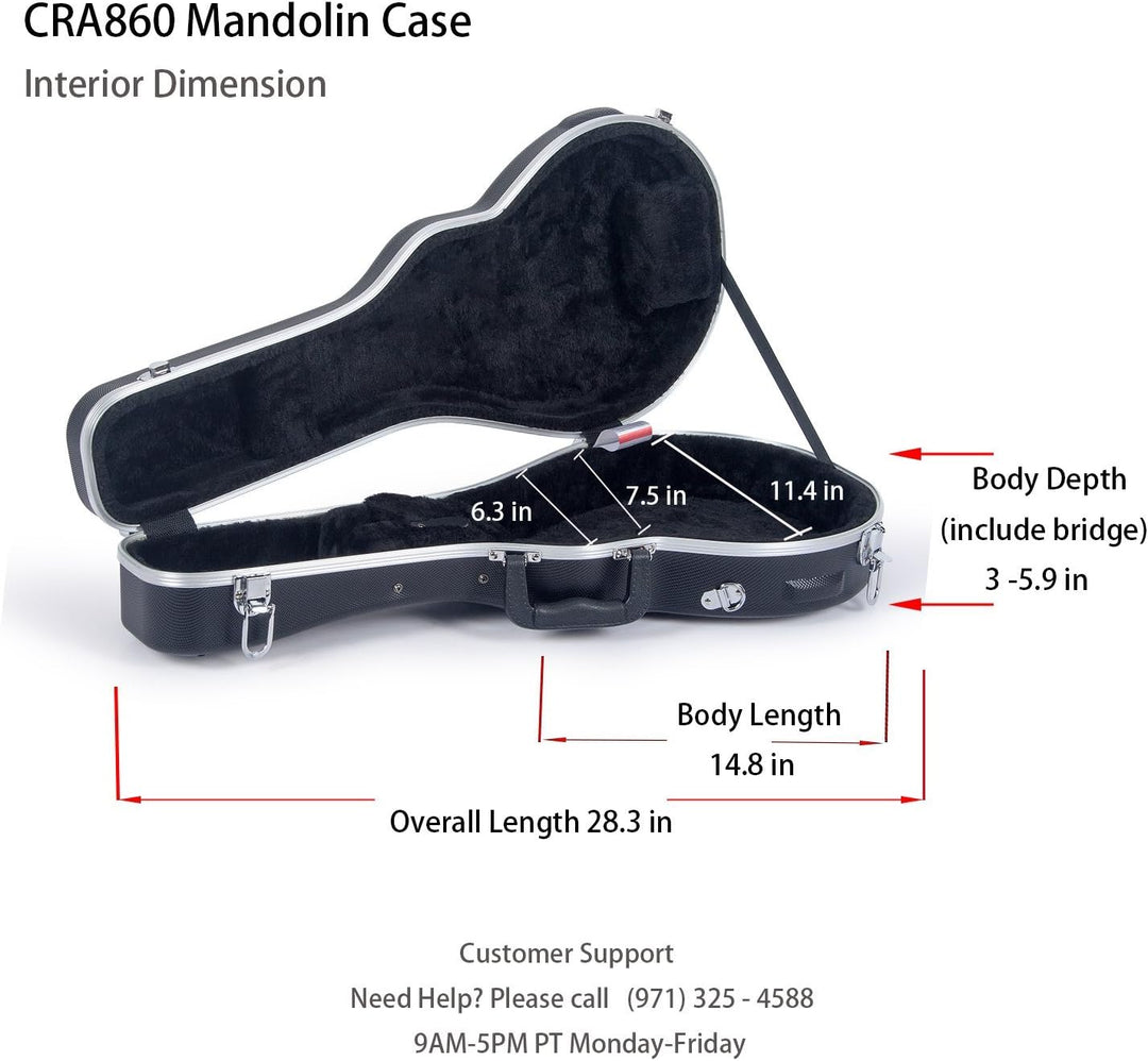 Crossrock CRA860MFBL ABS-Hartschalenkoffer für Mandoline, mit Rucksackriemen, Blau ABS Molded(F-Styl
