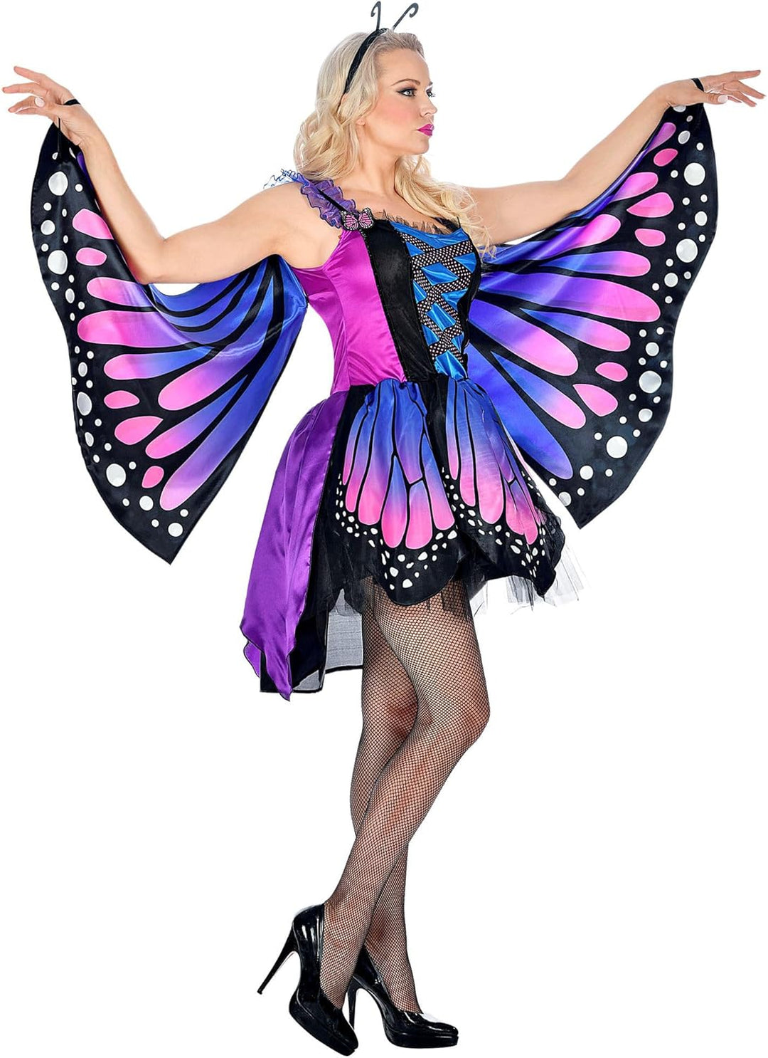 W WIDMANN MILANO Party Fashion - Kostüm Schmetterling, Kleid mit Tutu, Flügel, Tierkostüm, Faschings