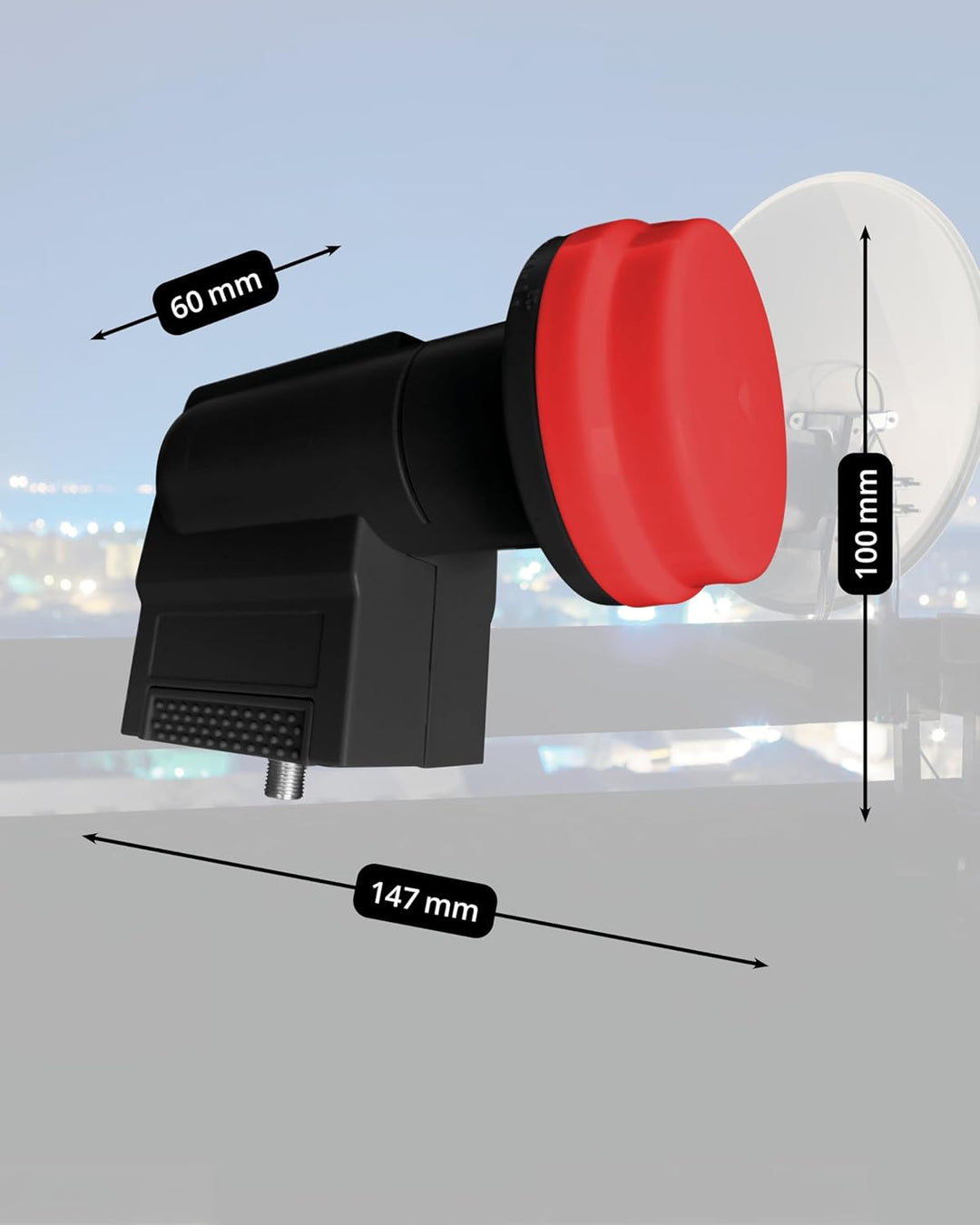 Megasat 040199 Unikabel II Diavolo Quattro LNB, Schwarz, Rot