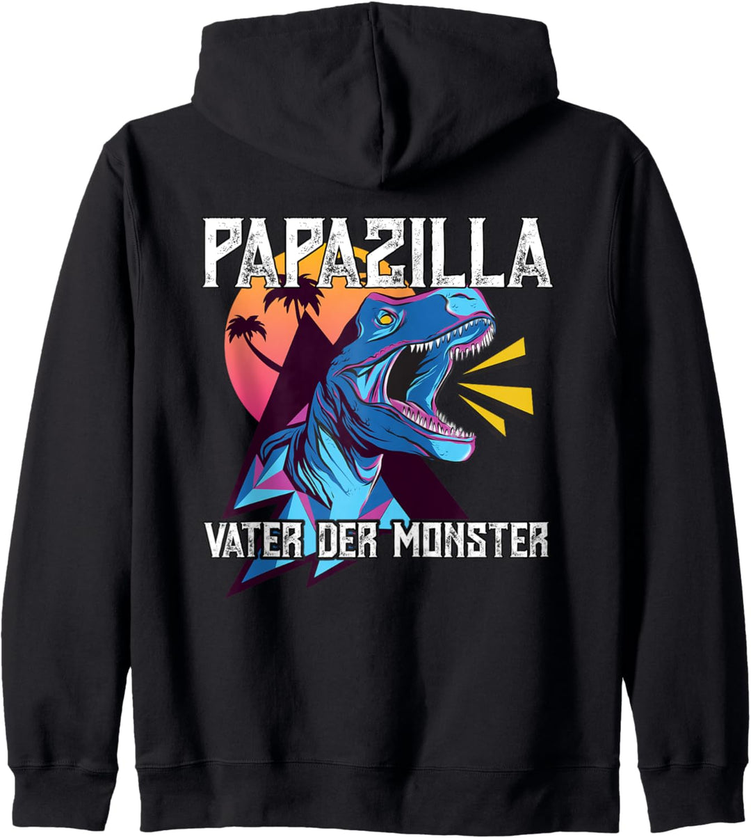 Papazilla Vater der Monster lustige Dinosaurier Retro 80er Kapuzenjacke