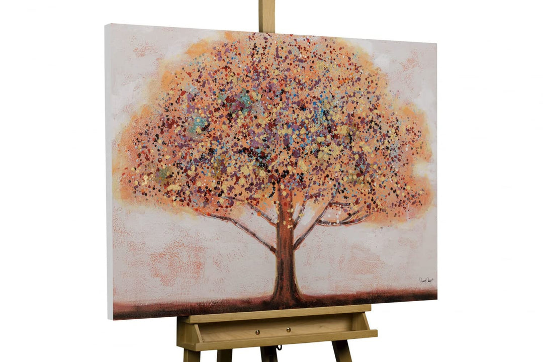 KunstLoft Leinwandbild | 100% HANDGEMALT | 100x70cm | Gemälde 'Baum der Erinnerung' | Wald & Bäume |