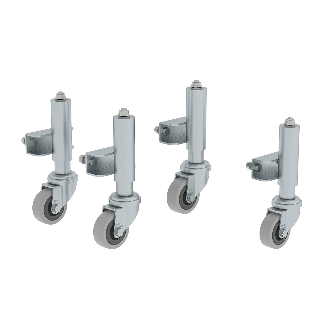 Feder-Bremsrollen, 1 Satz (4 Stück), Durchmesser 50 mm zum Selbstanbau passend für Podeste mit 3-4 R
