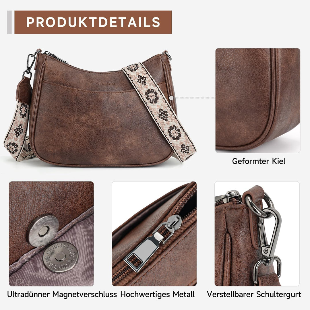 APHISON Krokodilleder Damen Umhängetasche Taschen Fashion Damen Handtasche Handgefertigte - Geschenk