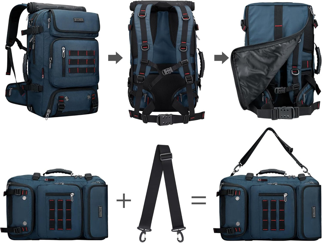 WITZMAN Reiserucksack Herren Gross Nylon Laptop Rucksack Fit 16 Zoll Reiserucksack Reisetasche mit S