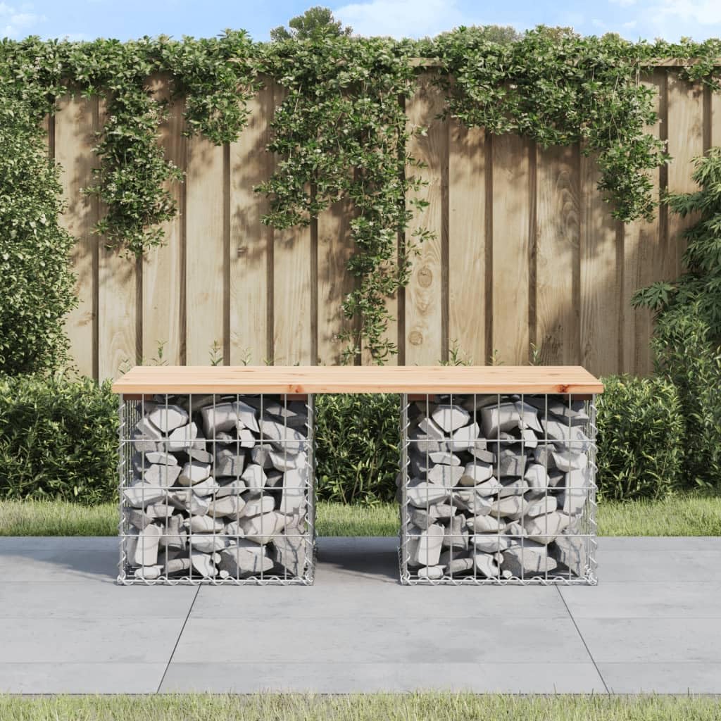 vidaXL Gartenbank, Sitzbank Bank Gabionen, Gabionenbank für Garten Terrasse, Steinkorb Drahtkorb Par