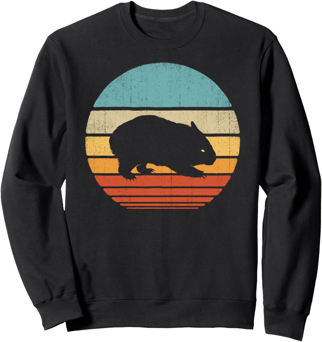 Wombat Retro Vintage 60s 70s Men Women Gifts Animal Lover Sweatshirt