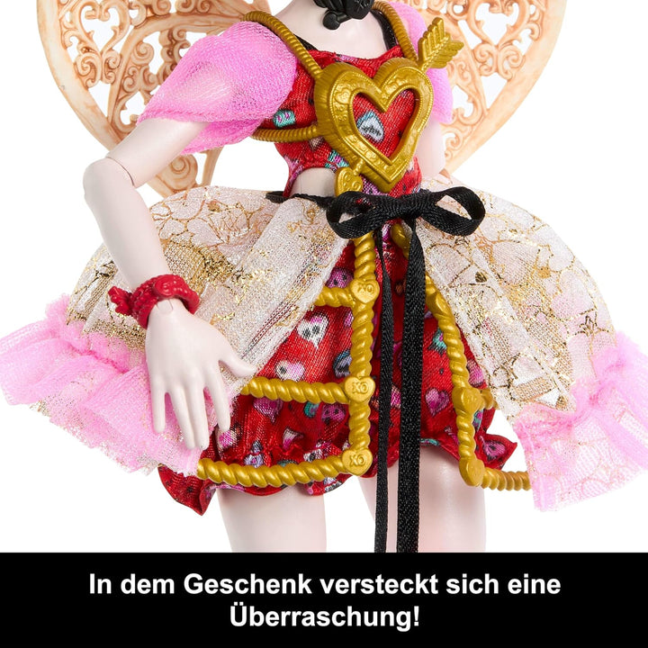 Monster High Scary Sweet Birthday-Puppe, Cupid Asteria im rosa und roten Partykleid mit themenbezoge