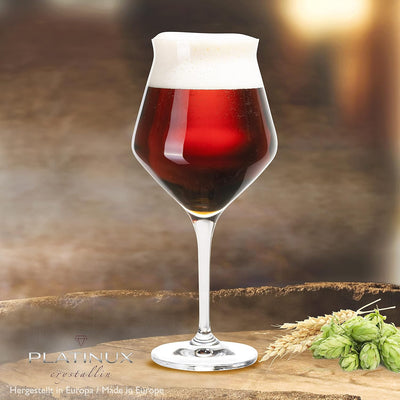 PLATINUX Biergläser Edel 400ml (max. 460ml) Biertulpen Set 6-Teilig aus Crystalline Glas Spülmaschin