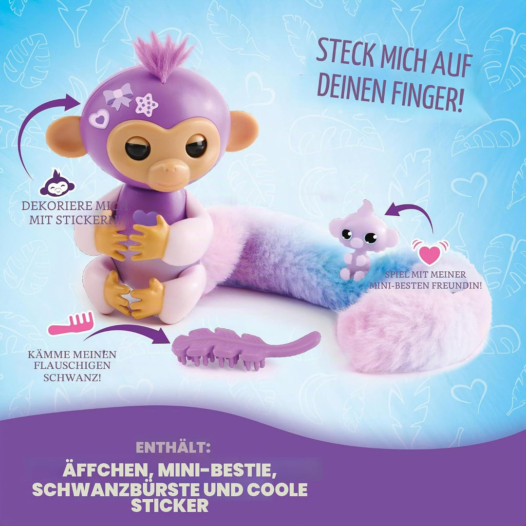 Bizak Fingerlings Schwänze AFFE, kämmt seinen sehr Langen Schwanz, versteckt eine Überraschung, inte