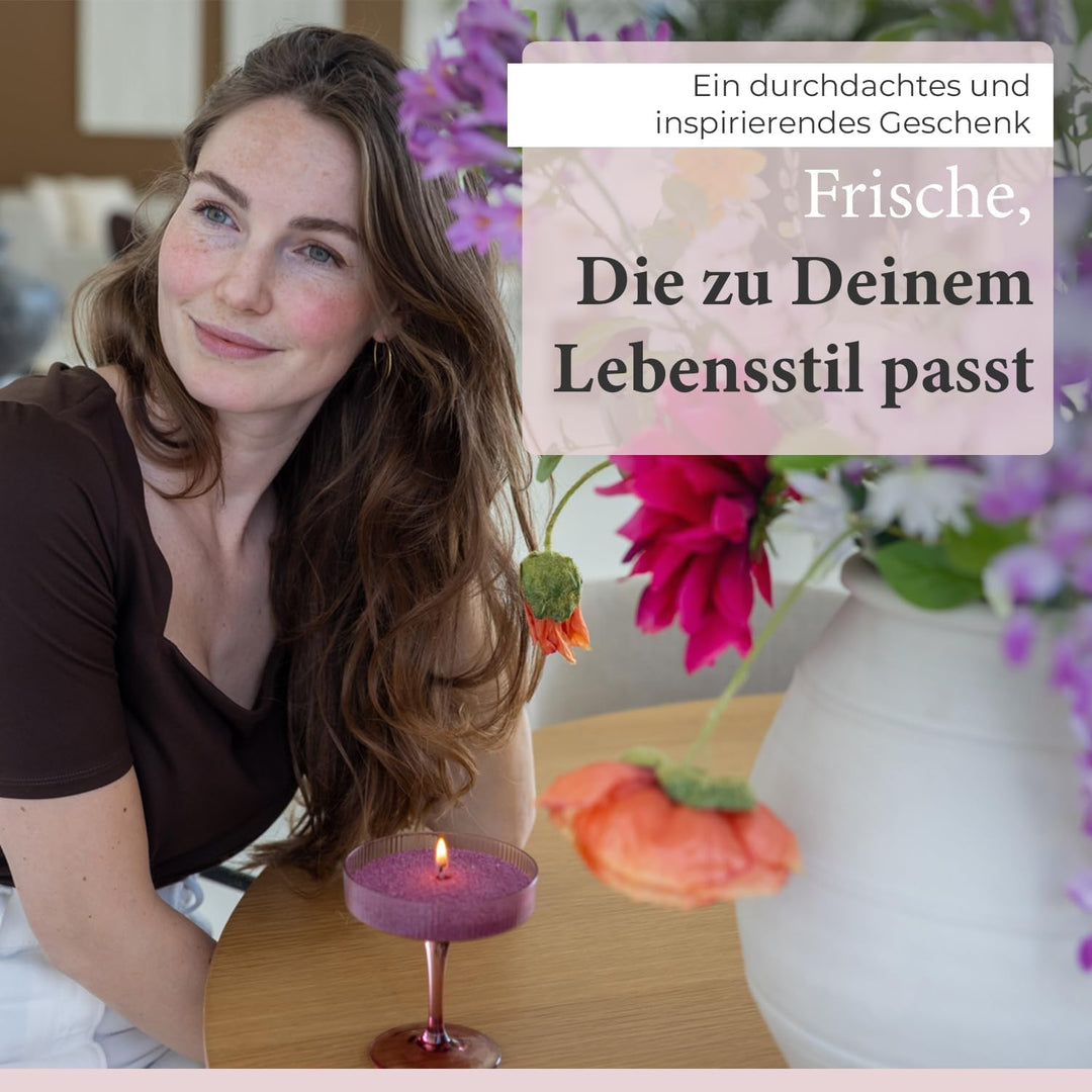 Scentchips Kerzensand – Farbiger Wachsgranulat zum Selbermachen von Kerzen mit 30 losen Dochten, Dek