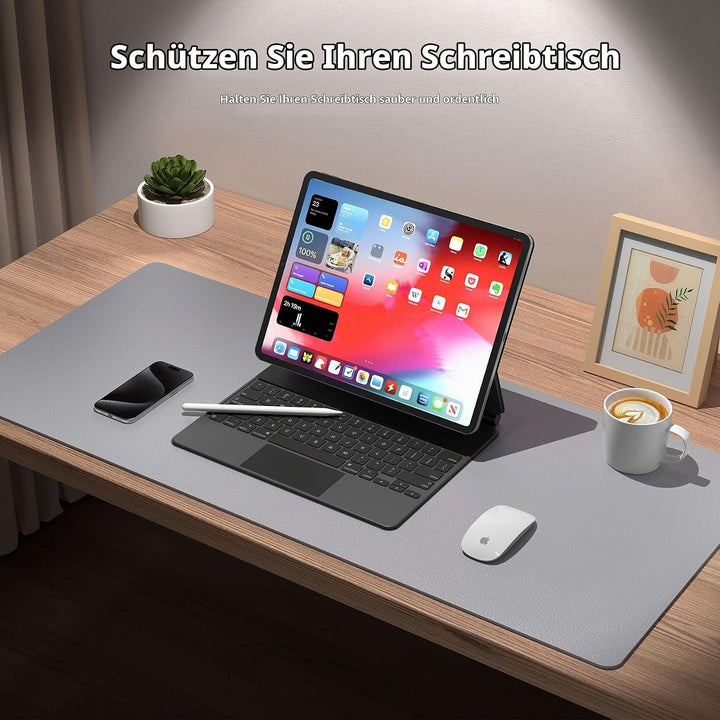 Aothia schreibtischunterlage,Mauspad, Büro-Schreibtischmatte, rutschfester PU-Leder-schreibtischmatt