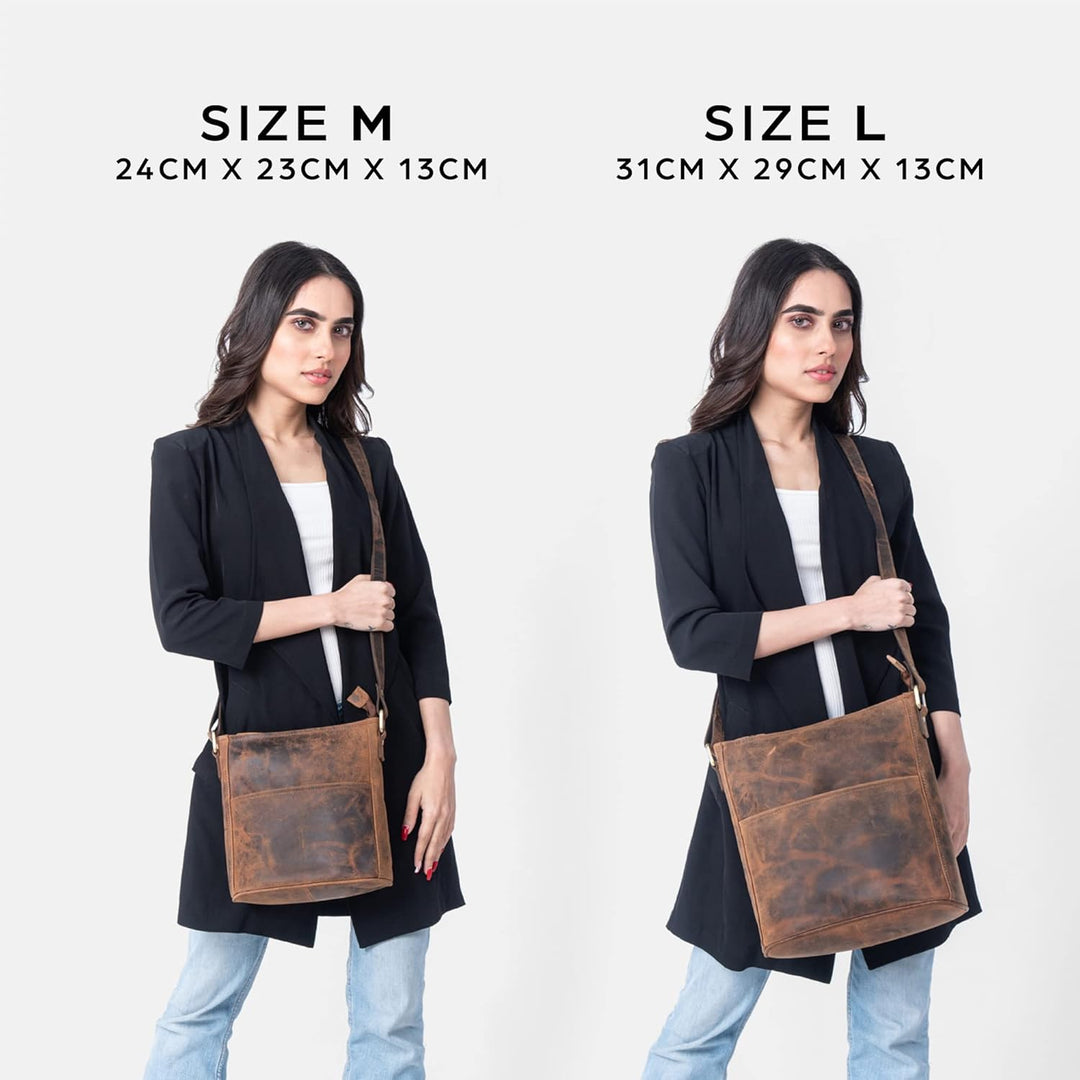 LEABAGS Leder Handtasche Damen I Premium Echtleder Umhängetasche I Schultertasche I Damentasche I Tr