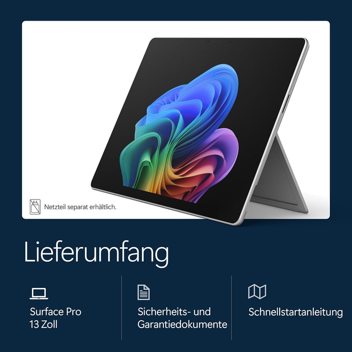 Microsoft Surface Pro | 13" OLED | Snapdragon® X2 Elite (12 Kerne) | 16GB RAM | 512GB SSD | Platin |