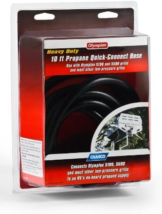 Camco 3 m robuster Quick-Connect RV-Propangaschlauch, verbindet RV-Propangangitter mit Olympian 5100