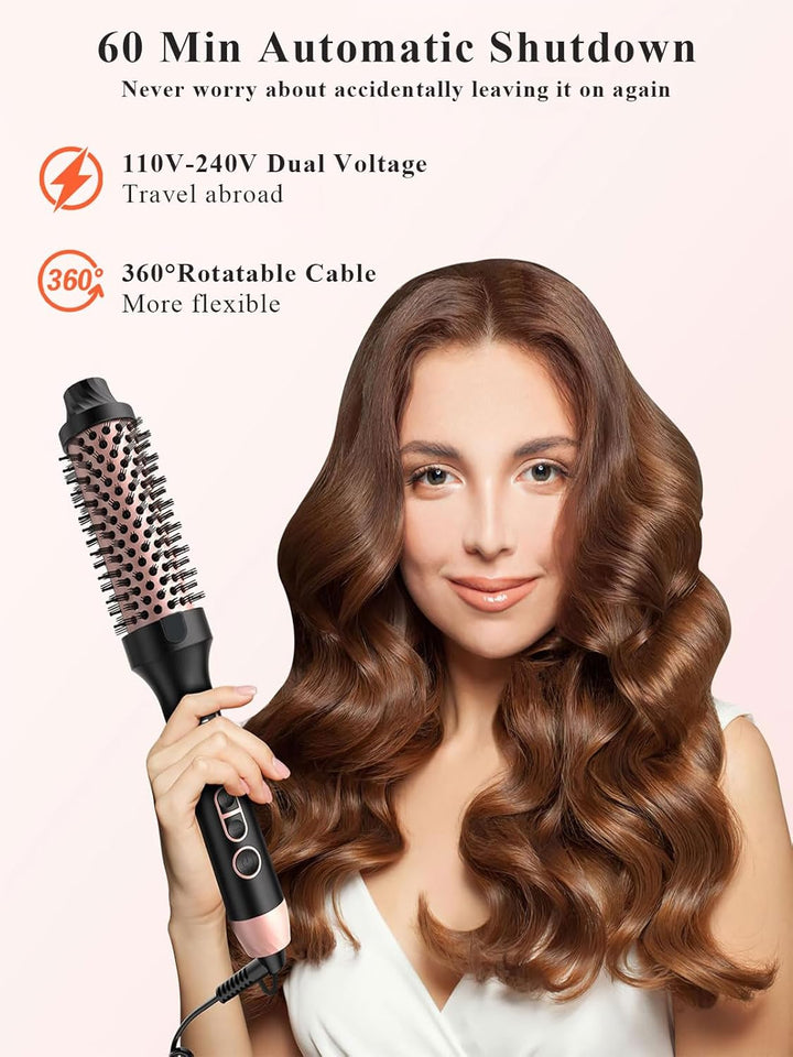 Thermal Brush - Thermobürste 38mm für Salon-Design in 8 Min | Lonische Lockenbürste mit LED-Display