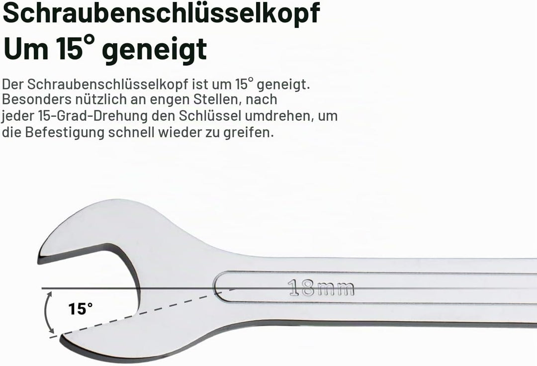 Capri Tools Superdünner Maulschlüssel-Satz, metrisch, 6 bis 19 mm, 7-teilig Metric Set, Metric Set