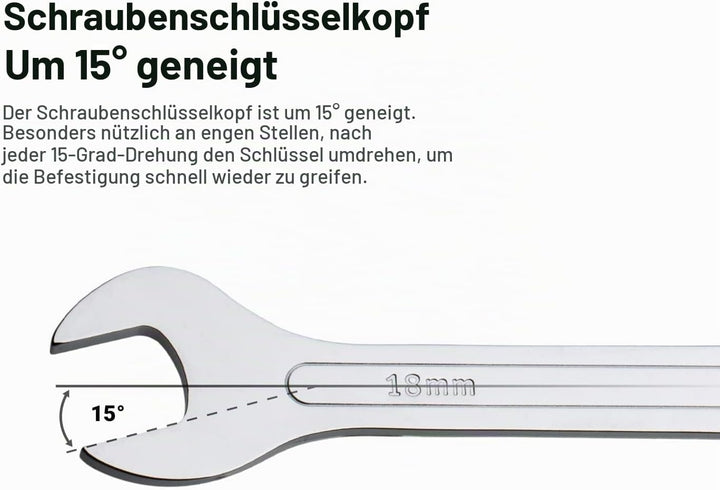 Capri Tools Superdünner Maulschlüssel-Satz, metrisch, 6 bis 19 mm, 7-teilig Metric Set, Metric Set