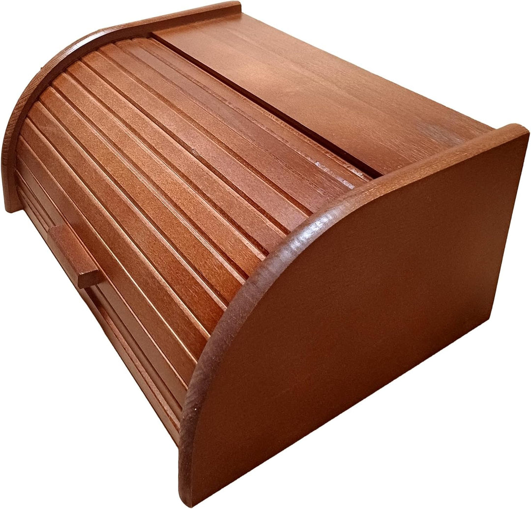 Brot-Box aus Holz, aufrollbar oder herunterklappbar, verschiedene Versionen erhältlich, holz, dunkel