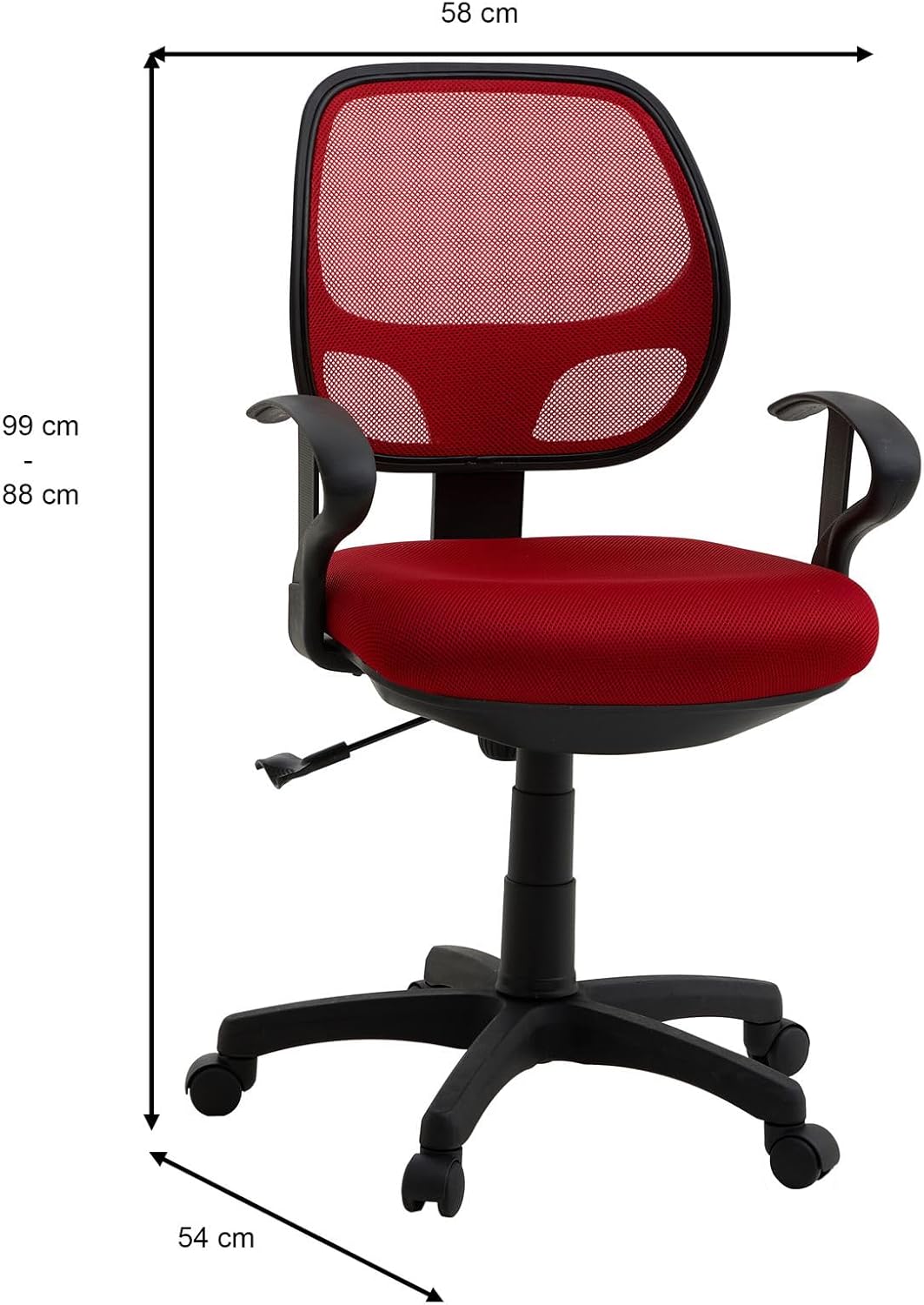 IDIMEX Kinderdrehstuhl Schreibtischstuhl Drehstuhl Bürodrehstuhl COOL, 5 Doppelrollen, Sitzpolsterun