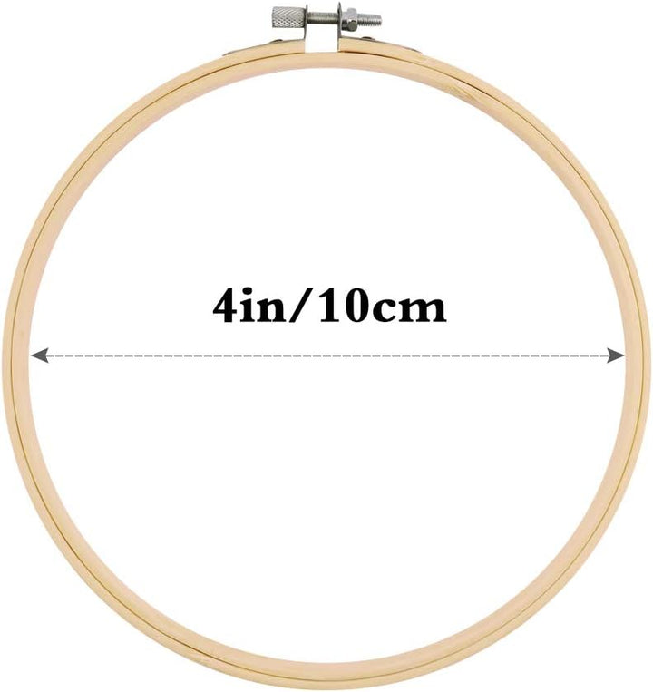 16 Pack 4 Zoll Mini Bambus Kreis, Stickrahmen Kreuzstich Hoop Ring für DIY Kunsthandwerk Handliches
