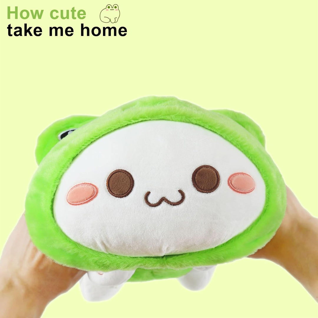shownicer Plüschtier Frosch Katze Kuscheltier Stofftier Kawaii Katze Plüsch, Kätzchen Plüschkissen S