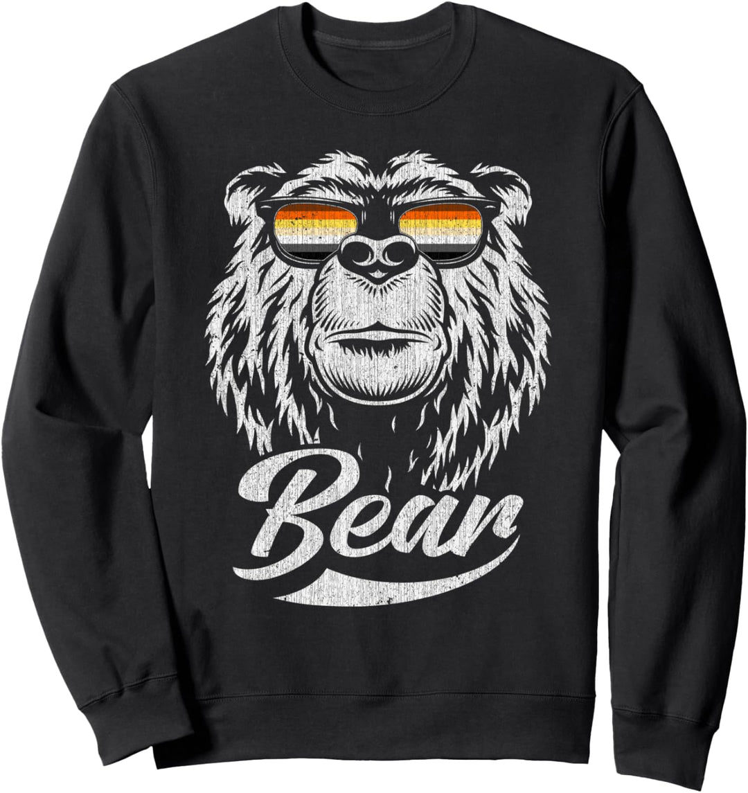 Bärengesicht mit Brillen in Farben der Bear Community Sweatshirt