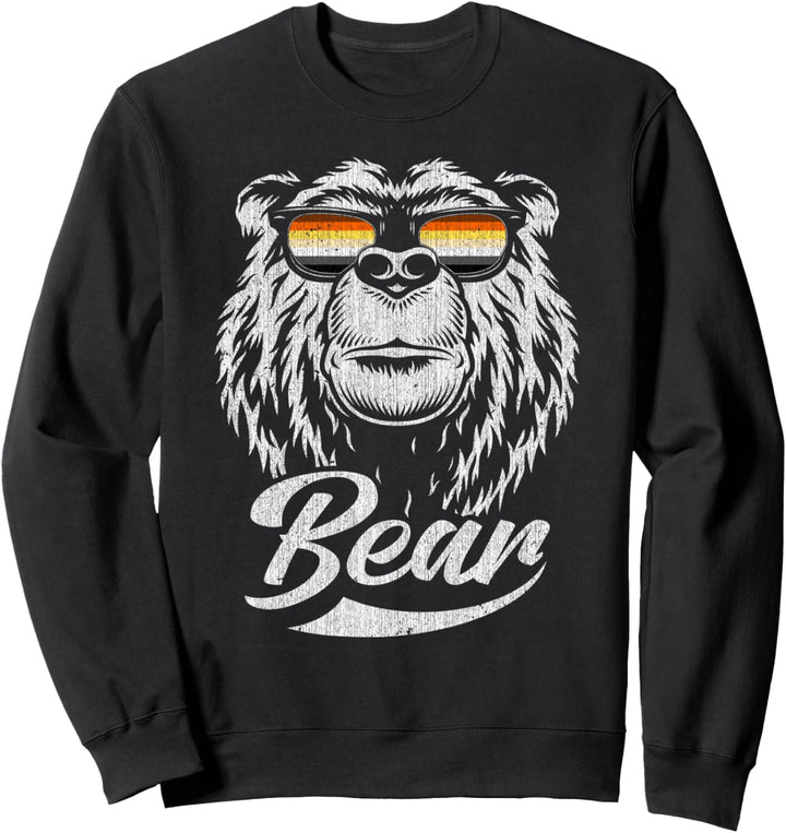 Bärengesicht mit Brillen in Farben der Bear Community Sweatshirt