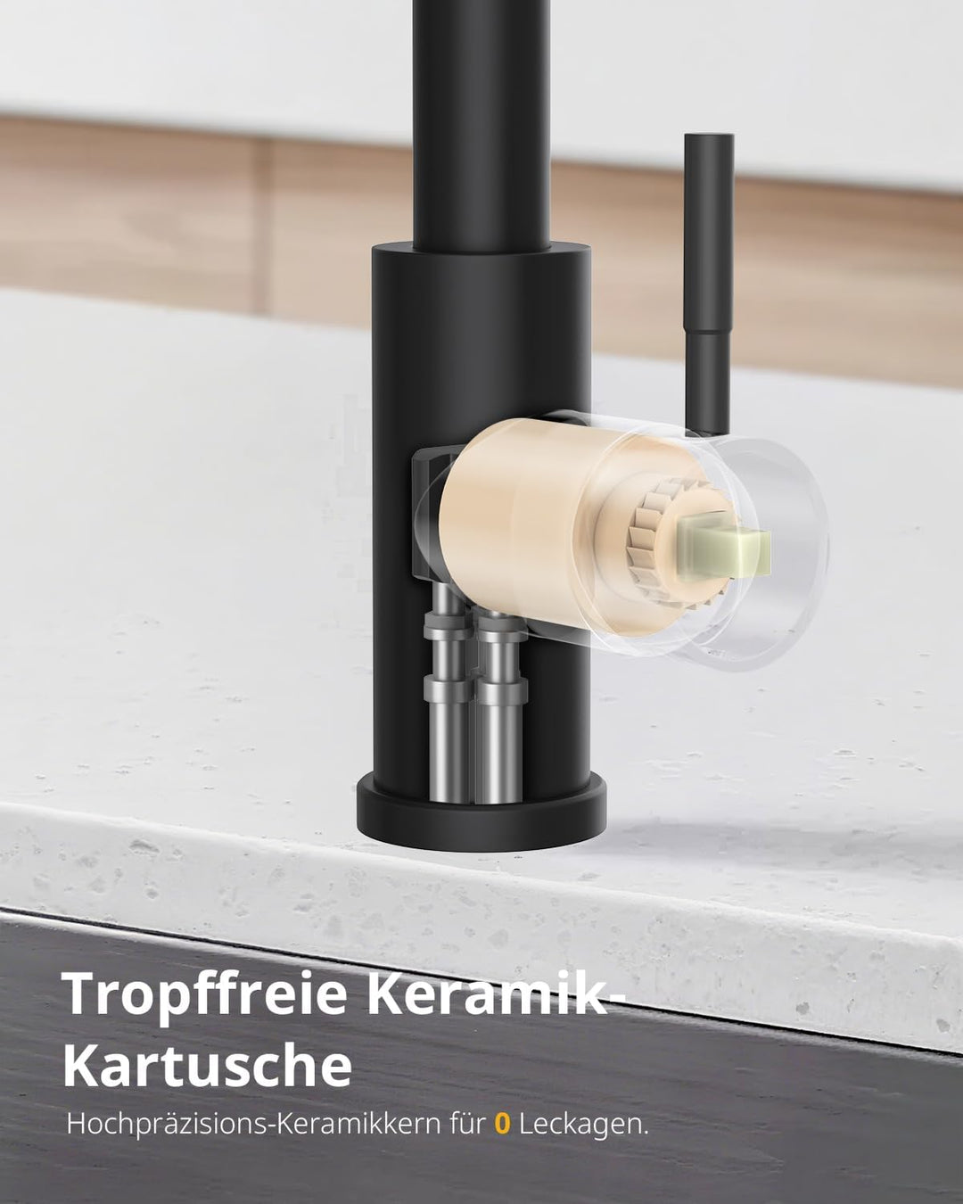 Küchenarmatur, Ausziehbarer Wasserhahn mit Edelstahl-Sprühbrause und 3 Sprühfunktionen, 360° schwenk