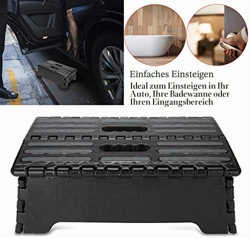 Faltbare Einzelne Trittstufe, 37,8 x 21,6 x 13 cm für ältere Menschen und Behinderte, tragbarer Hock