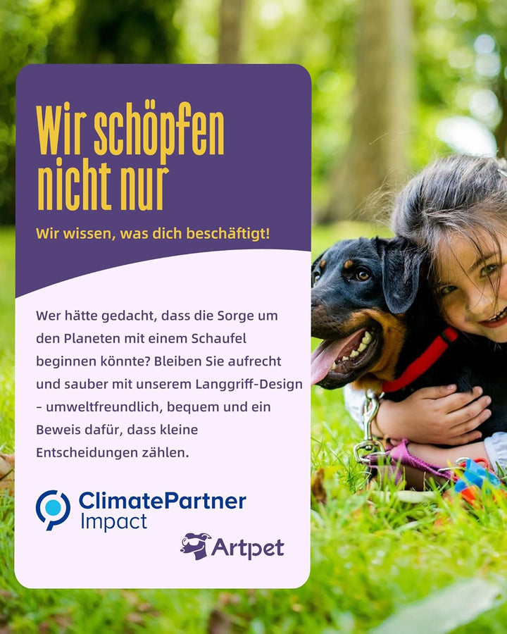 Hundekotsammler mit langem Griff – Faltbare Hundekotschaufel, Kein Bücken, Für Gras, Erde, Sand & Ki
