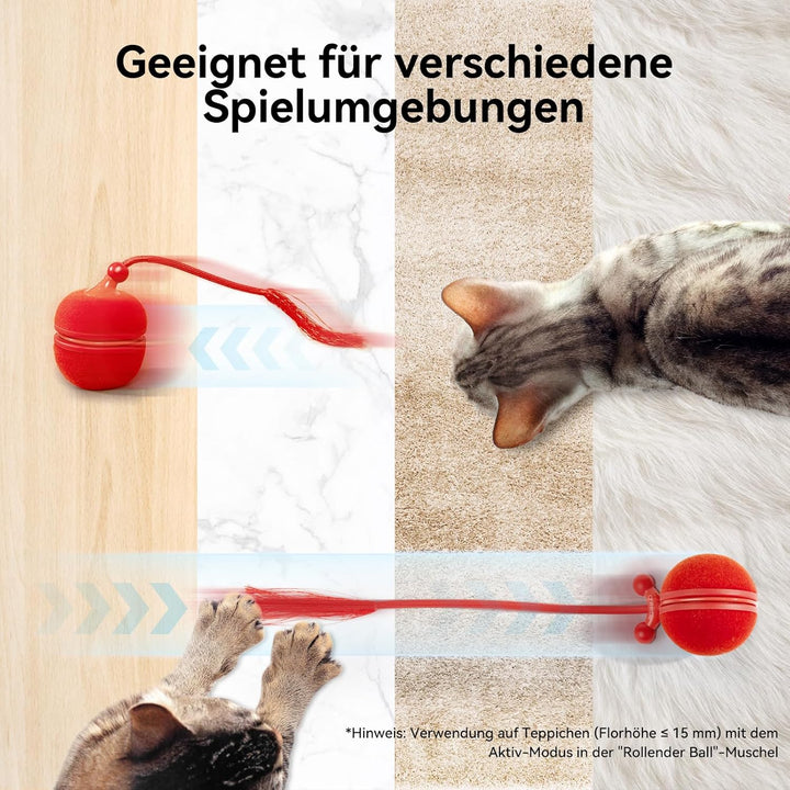 Cheerble 2 in 1 Interaktives Katzenspielzeug Elektrisch - Wicked Ball Duo2, Umschaltbarer rollender