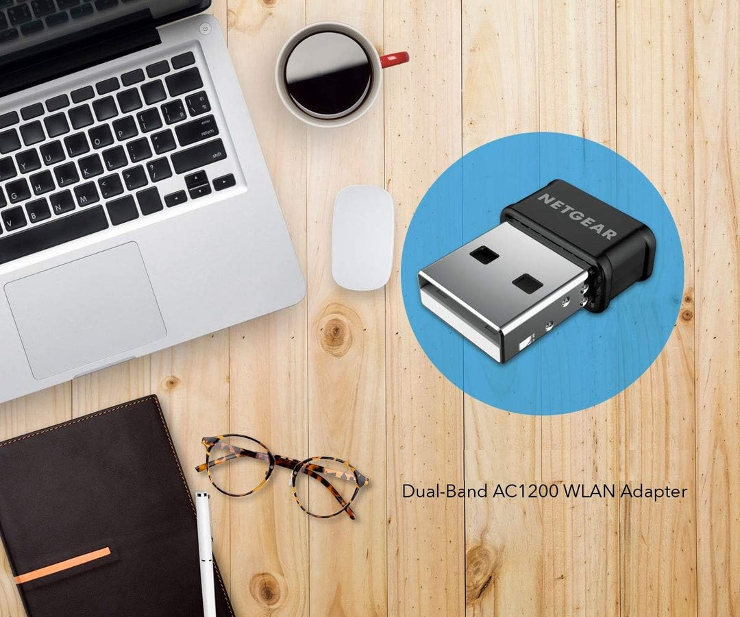 Netgear A6150 USB WLAN Stick AC1200 Nano (Dual-Band 5 GHz + 2.4 GHz, 802.11ac, USB WLAN Adapter bis