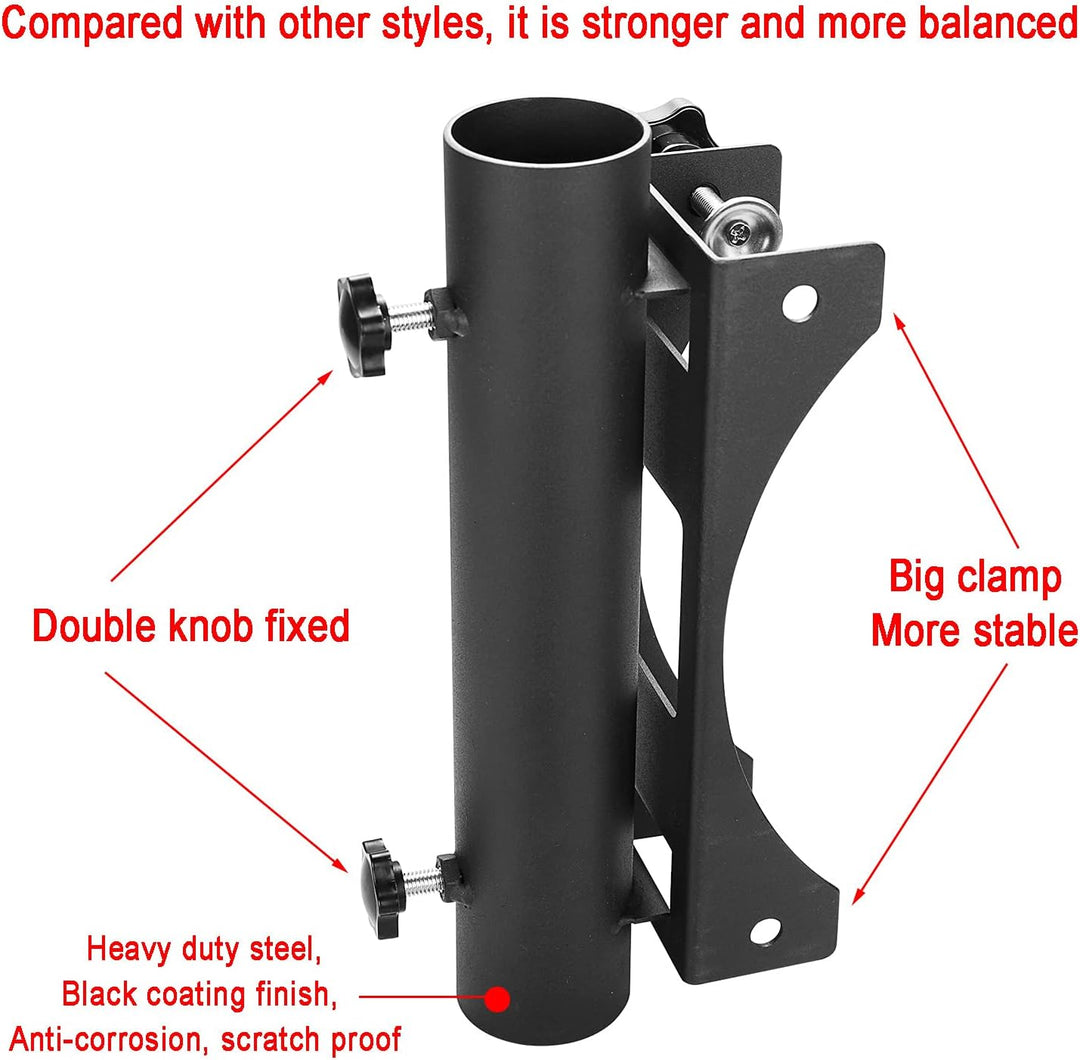 VANROUG Robuster Balkonschirmhalter, Klemme, Gartenzaun, Sonnenschirm, Terrassendielen, Klemmbereich