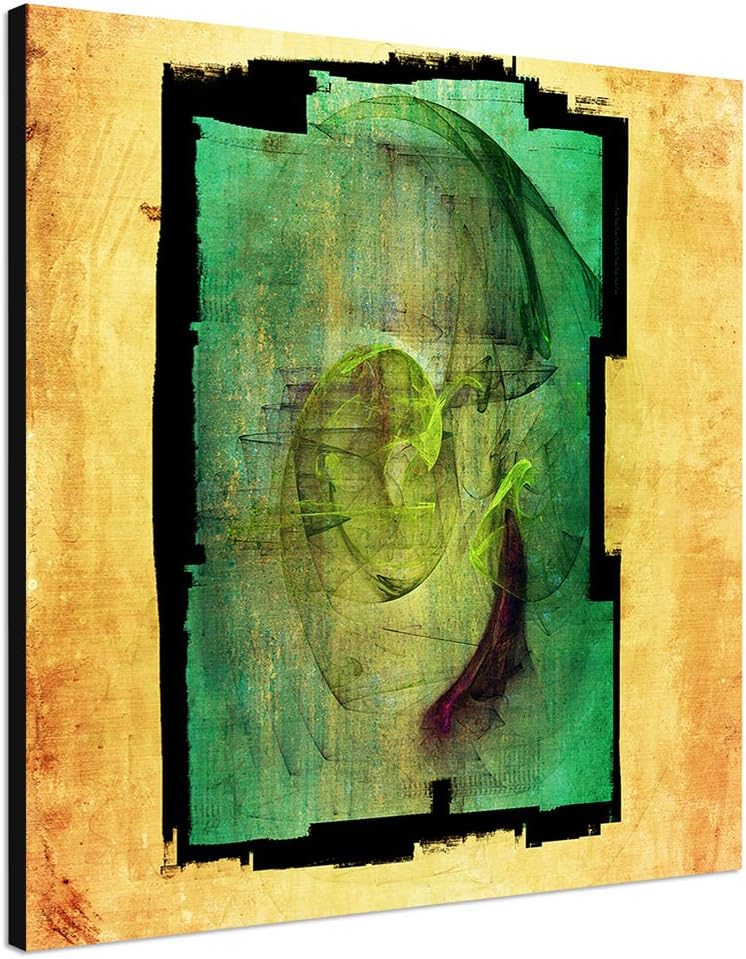 Paul Sinus Art Moment der Hoffnung - Bild auf Leinwand Abstrakt383_60x60cm Bild auf Leinwand grün ge