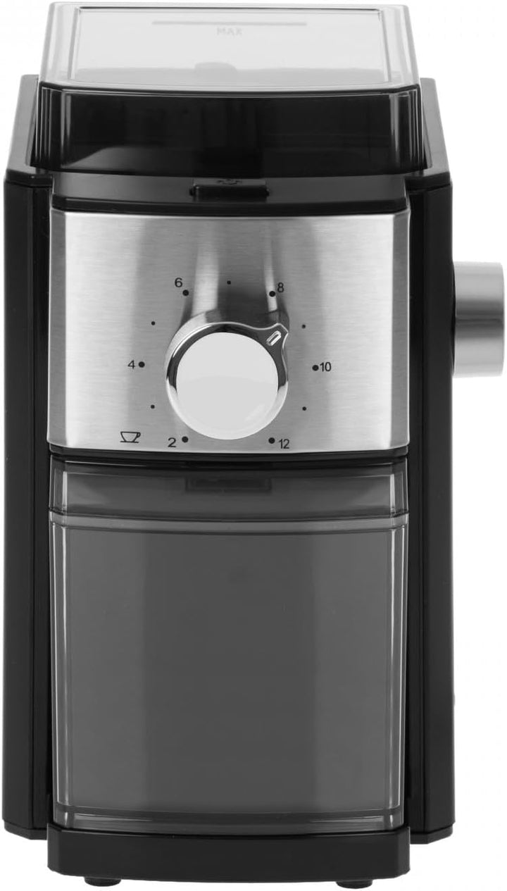 Adler AD 4448 Burr Kaffeemühle elektrisch mit stufenloser Mahlgradeinstellung 250 Gramm Bohnenbehält