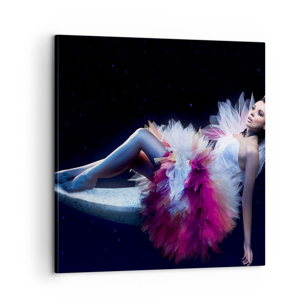 Bilder auf Leinwand Frau Geheimnis Kleid elegant Leinwandbild 60x60cm Wandbilder Dekoration Wohnzimm