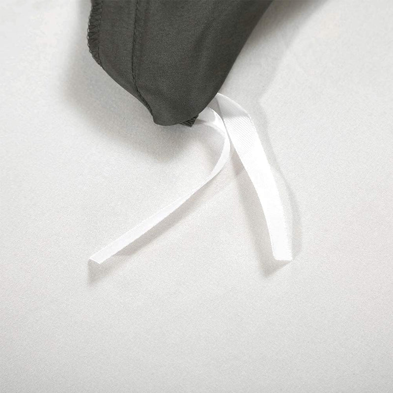 Luofanfei Bettwäsche Glänzend 200x220 Satin Grau Anthrazit Dunkelgrau Glänzend Einfarbig Bettbezug D