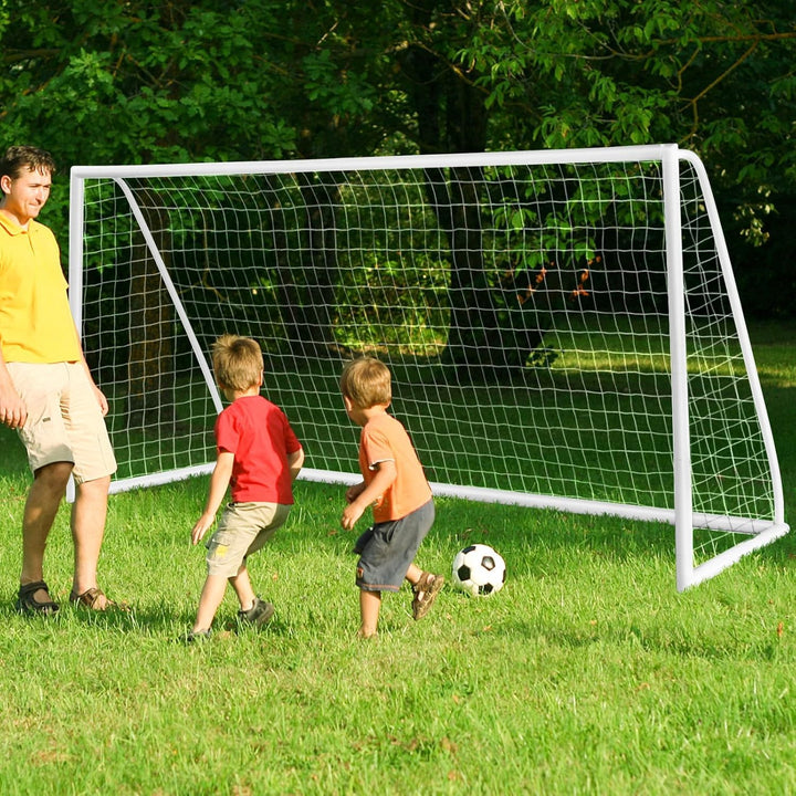 COSTWAY Fussballtor, Fussballtore Garten wetterfest, Fussballtor mit hochfestem Netz &amp; Metallrahmen