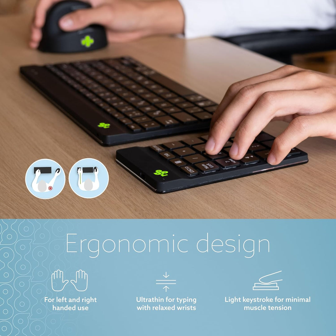 R-Go Numpad Break, Mit Anti-RSI-Software, Bluetooth kabellos Ziffernblock, Numerische Tastatur für C
